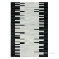 tapis de tapis patchwork en gros noir et blanc en noir et blanc